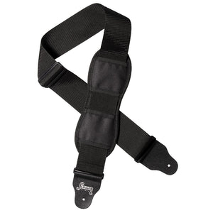3 inch wide bass guitar strap with neoprene shoulder pad top view
