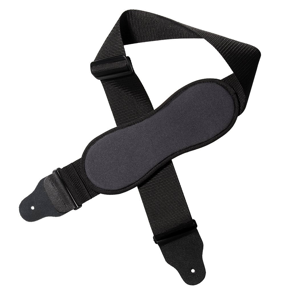 3 inch wide bass guitar strap with neoprene shoulder pad bottom view