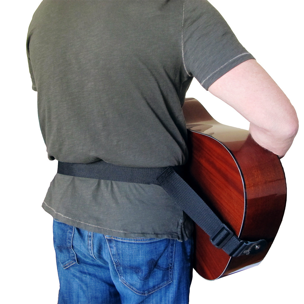wearing the acoustic hip strap rear view