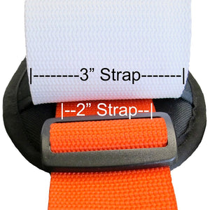 guitar strap shoulder pad with a 2 inch and 3 inch guitar strap