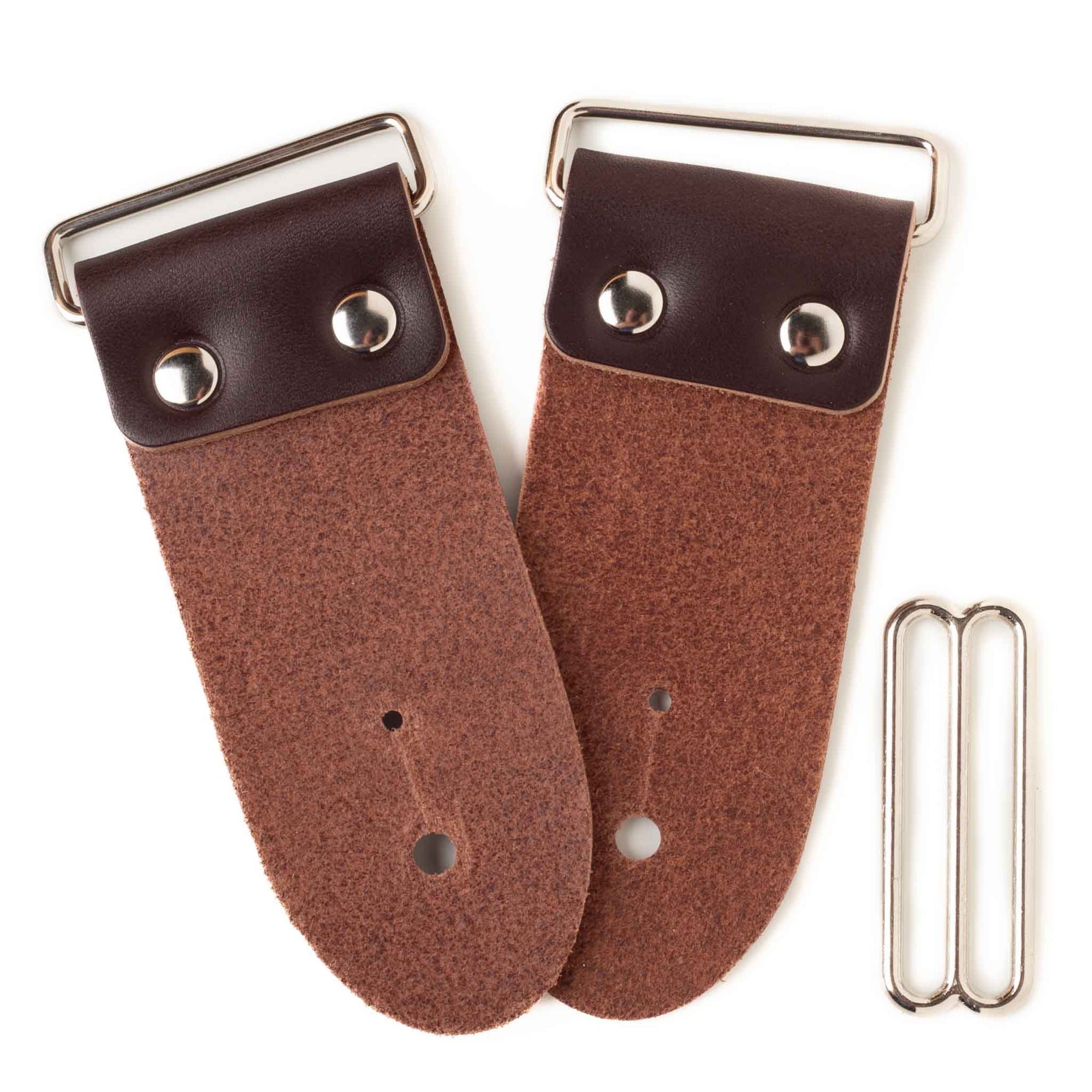 2-Inch Premium Brown Leather Guitar Strap Kits in 4 Hardware Colors