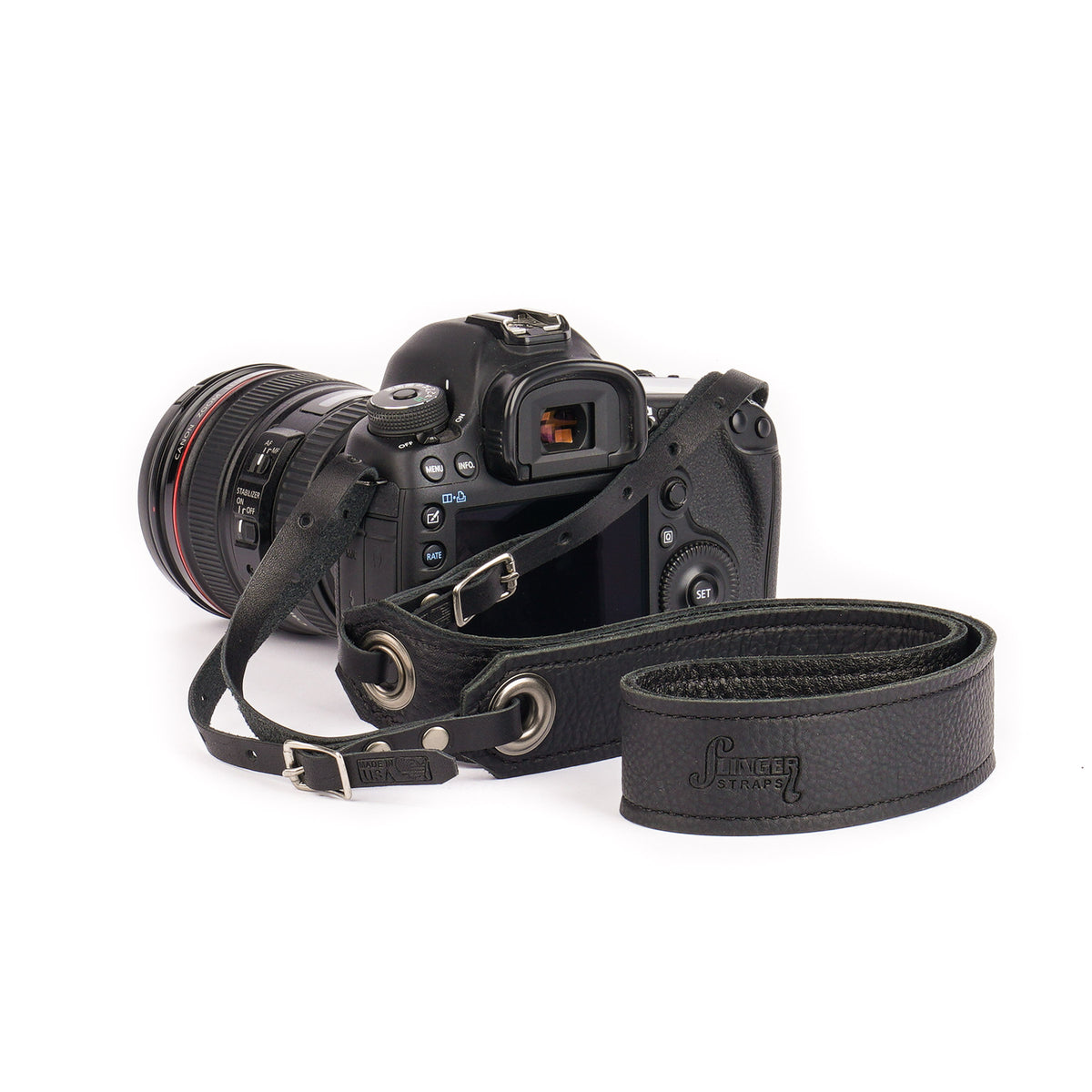 Leather Camera Strap Black 30Inch Slinger Straps