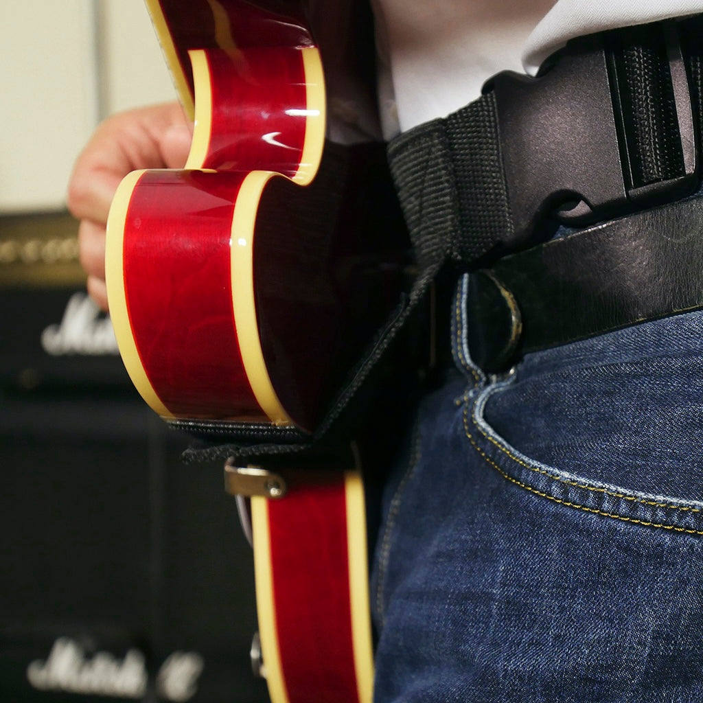 waist guitar strap velcro connection to semi-hollow body guitar