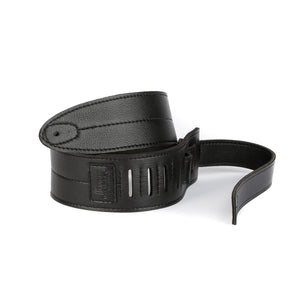3-Inch Wide Leather Guitar Strap | 2-Panel | Loop and Ladder Adjustment Strap
