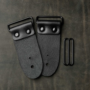2-Inch Black Leather Guitar Strap Kits | 4 Hardware Colors