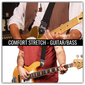 Comfort stretch elastic guitar strap for guitar or bass