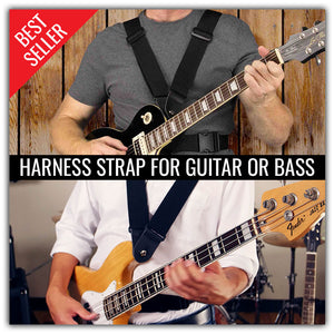 Harness double guitar strap for guitar or bass