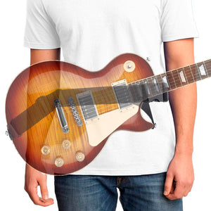 transparent les paul guitar showing hip strap waist guitar strap