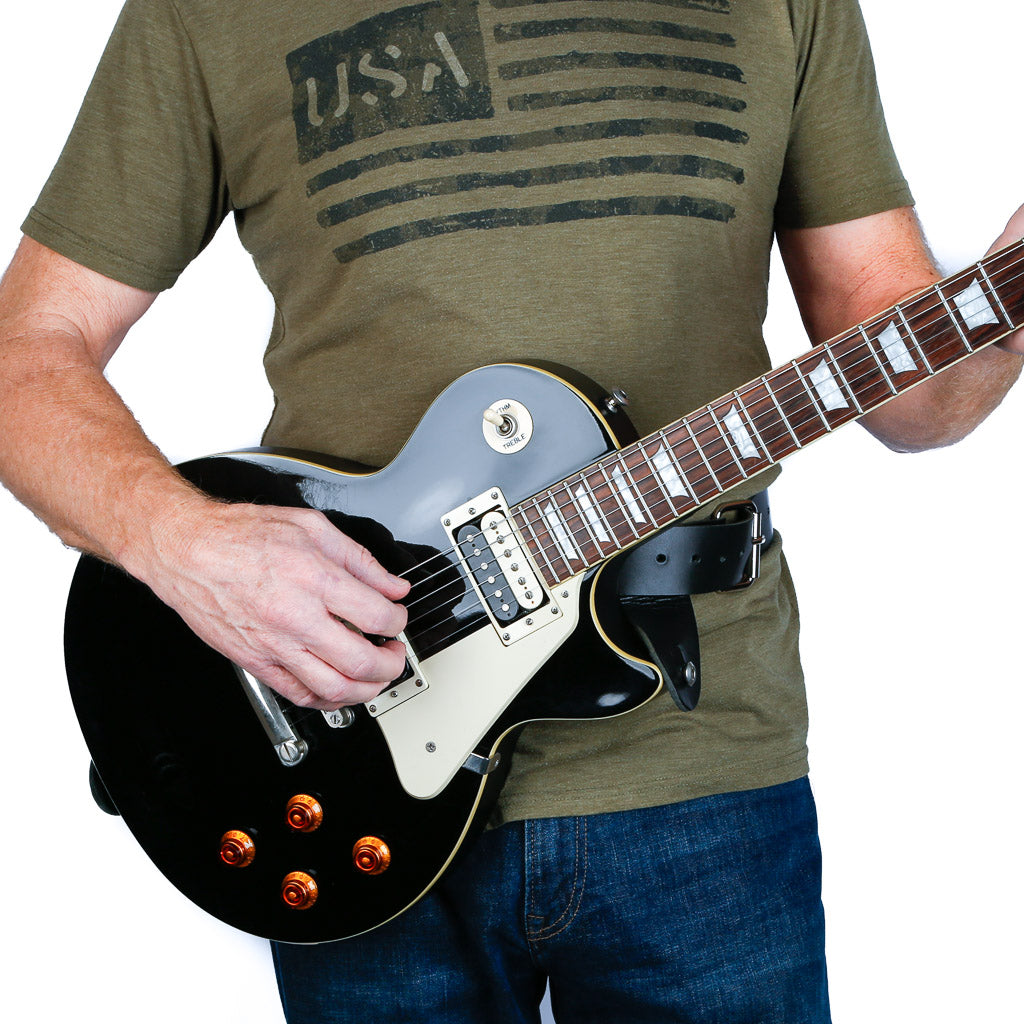 Leather Waist Guitar Strap for Solid Body Guitars - Slinger Straps